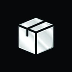 Box silver plated metallic icon
