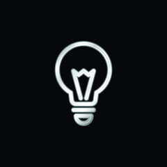 Big Light silver plated metallic icon