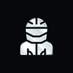 Biker silver plated metallic icon