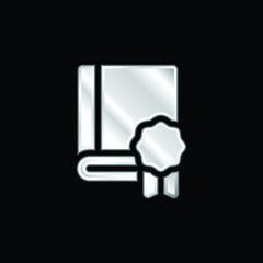 Book silver plated metallic icon