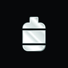 Bottle silver plated metallic icon