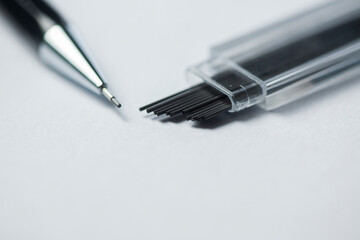 Black automatic pencil still detail - high quality photo