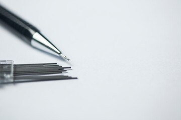 Black automatic pencil still detail - high quality photo