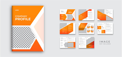 unique Brochure design gradient shapes, company profile, minimalist business brochure template design.