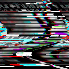 TV Glitch psychedelic Noise background Old VHS screen error Digital pixel noise abstract design Computer bug. Television signal fail. Technical problem in Grunge style - 465554184