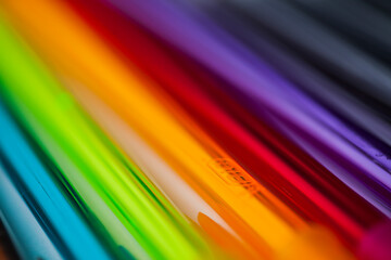 Blue plastic ballpoint pen . High quality photo