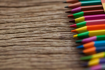Fototapeta premium Colored pencils details still. High quality photo