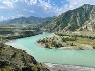 The confluence of the Katun and Chuya rivers, Altai, Russia