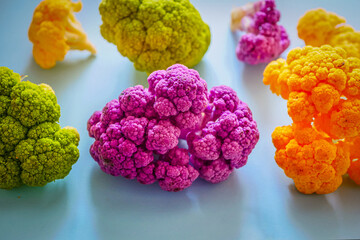 Cauliflower multicolored yellow, purple, green