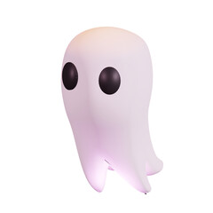 Cute ghost 3d illustration icon with halloween