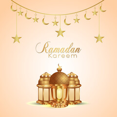 Islamic festival ramadan kareem background with islamic lantern and background