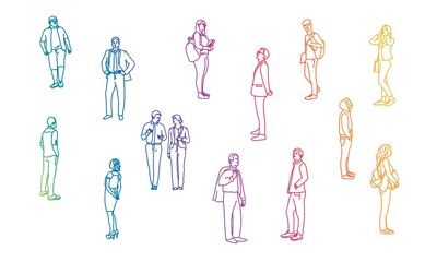 Large group of standing people.