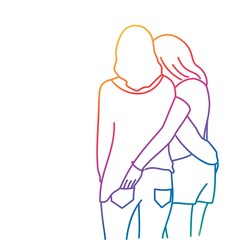 Young girls hugging each other.