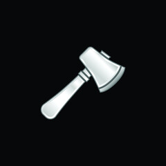 Axe silver plated metallic icon