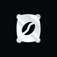 Bag silver plated metallic icon