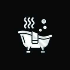 Bath silver plated metallic icon