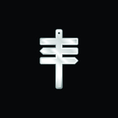 Beach Sign silver plated metallic icon