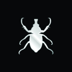 Animal Longhorned Insect Shape silver plated metallic icon