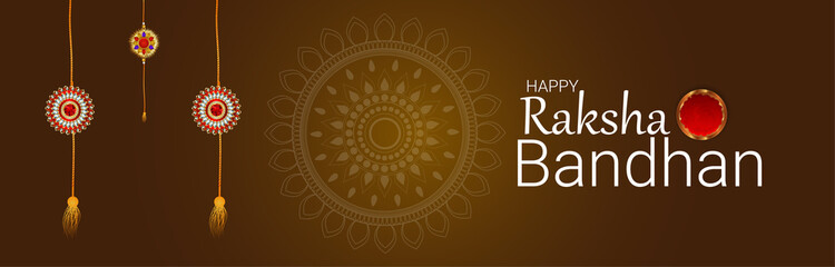 Indian festival happy raksha bandhan celebration banner with vector illustration