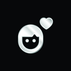 Boy silver plated metallic icon