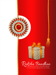 Raksha bandhan celebration festival of india flyer with creative rakhi with gifts