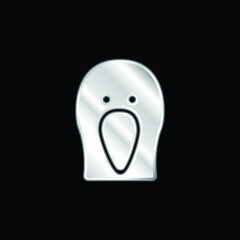 Bird Black Head Front silver plated metallic icon