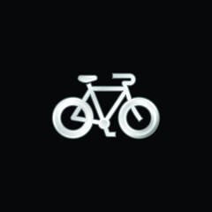 Fototapeta premium Bicycle silver plated metallic icon