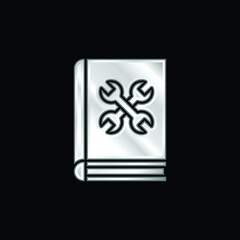 Book silver plated metallic icon