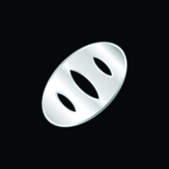 Bread silver plated metallic icon