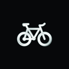 Fototapeta premium Bike silver plated metallic icon