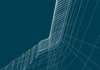 abstract modern architecture digital drawing