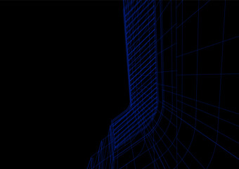 abstract modern architecture digital drawing