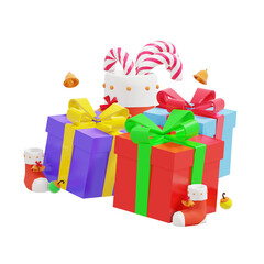 Christmas day theme 3d illustration with gift box
