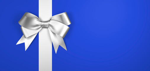 gift card with ribbon on blank background - 3d illustration