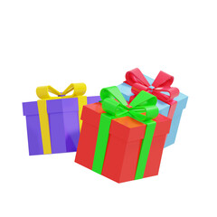 Christmas day theme 3d illustration with gift box