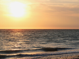 sunset landscape on a summer evening over the ocean