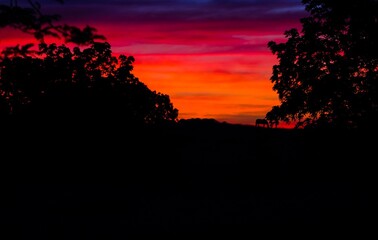 sunset in the mountains