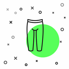 Black line Leggings icon isolated on white background. Vector