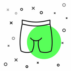 Black line Cycling shorts icon isolated on white background. Vector