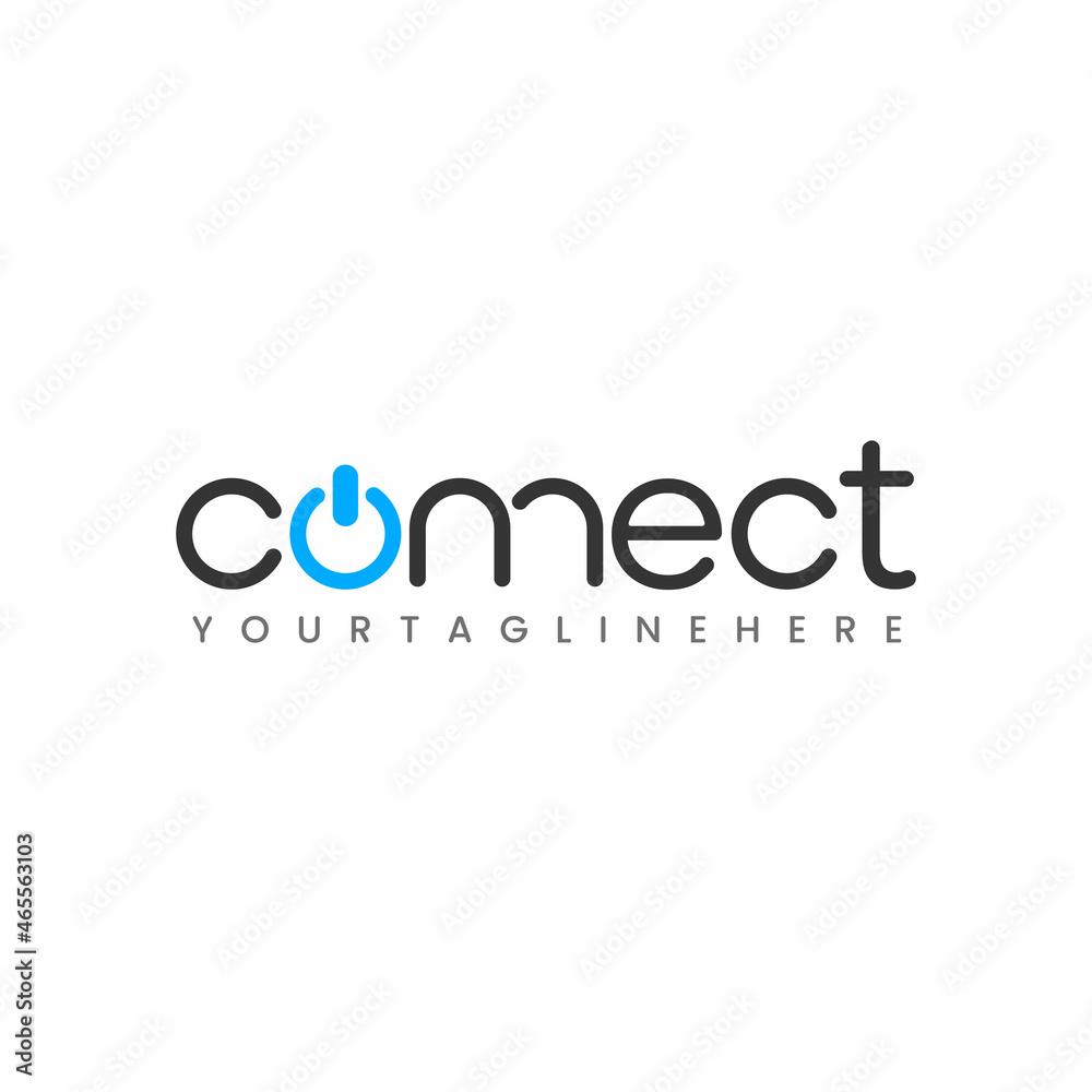 Poster Connect Black and Blue Lowercase Logo Design Template Elements. Connected linked nn letters as a connection. Connected with power. Modern Networking Logo Design Vector.