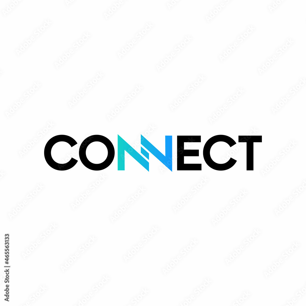 Poster Connect Black and Blue Orange Uppercase Logo Design Template Elements. Connected linked NN letters as a connection. Modern Networking Logo Design Vector.