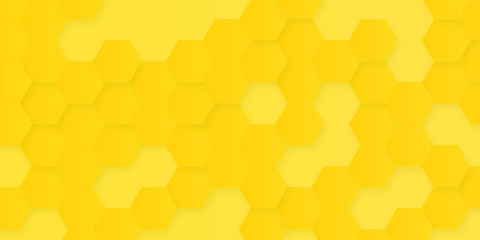 abstract technological modern yellow honeycomb geometric seamless pattern with hexagons.modern stylist 3d honeycomb geometric yellow texture background with blurry effects.
