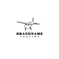 cessna plane logo cartoon icon design template black isolated vector creative