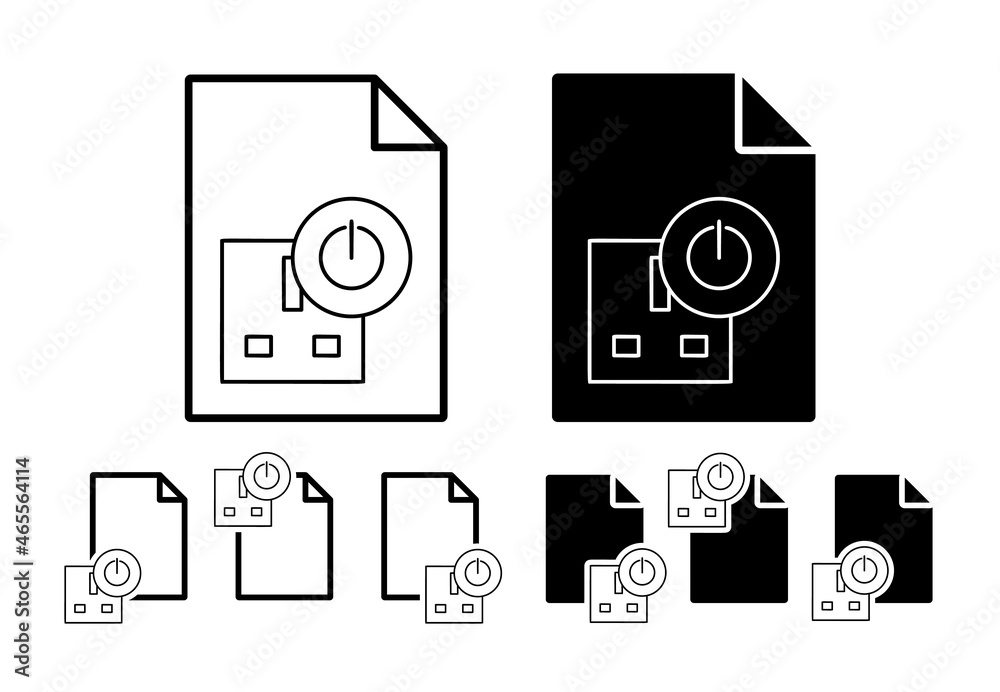 Poster sign on the socket vector icon in file set illustration for ui and ux, website or mobile application