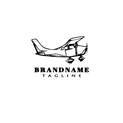cessna plane logo cartoon icon design template black isolated vector simple