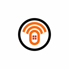 Home Wi-Fi logo. wifi company. logo with orange color