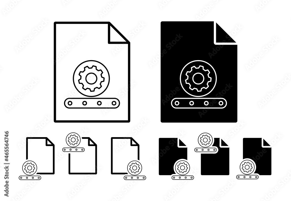 Poster automatic production vector icon in file set illustration for ui and ux, website or mobile applicati