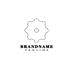 chainsaw blade logo cartoon icon design template black isolated cute illustration