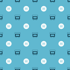 Set Fuse and Gear shifter on seamless pattern. Vector