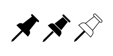 Push pin icon set simple design